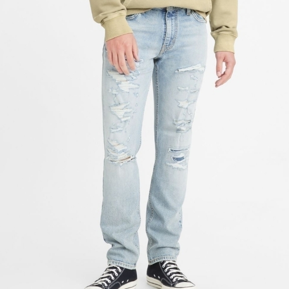 511 Slim Fit Levi’s Flex Men's Jeans 30x30 Distressed Denim Y2k Street wear - Picture 1 of 14